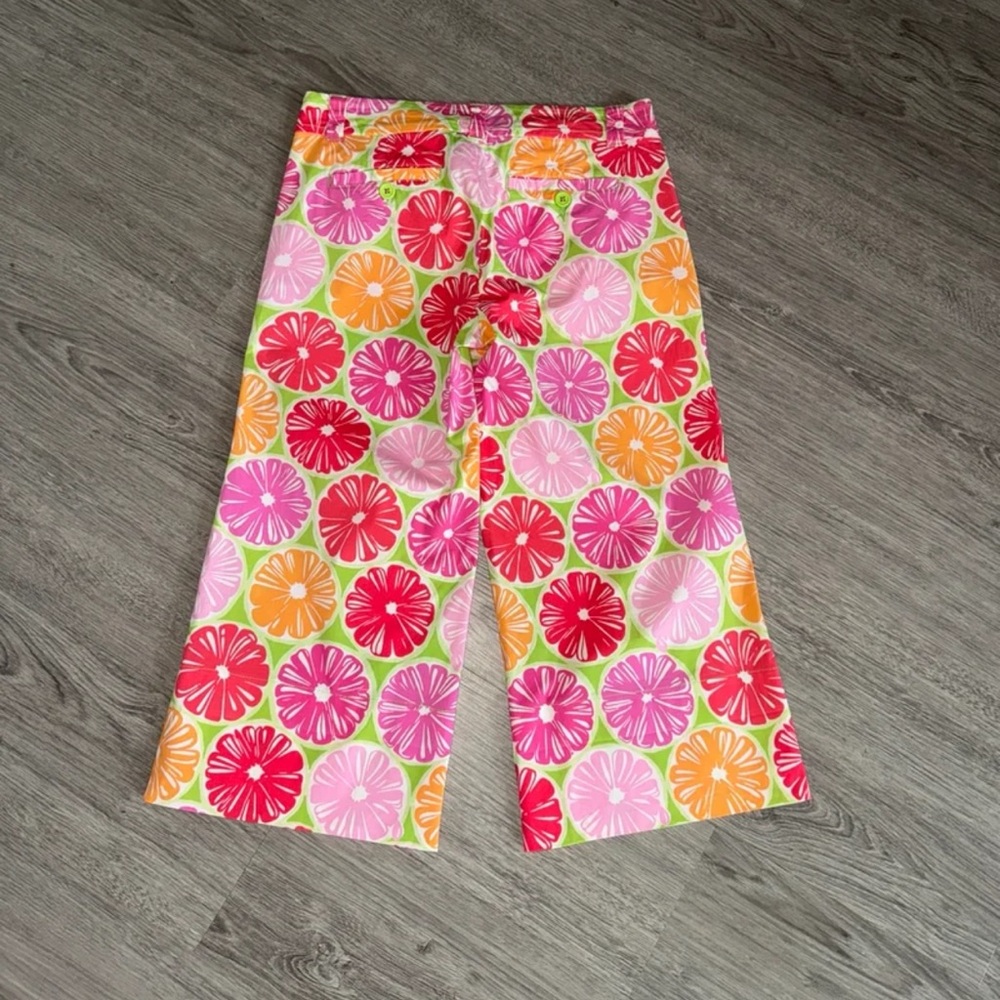 Lilly Pulitzer Sz. 0 Palm Beach Fit Juice Stand Print Capri Cotton/Spandex LNC - Picture 6 of 12